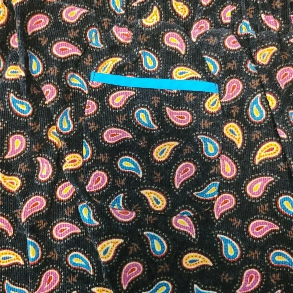 Vera Bradley Paisley Roll Up Cuff Corduroy Lounge Pajama Pants